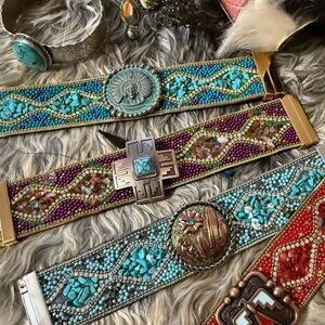 Choice of “Miss Kitty” Western Magnetic Beaded Bracelet with Southwestern Concho